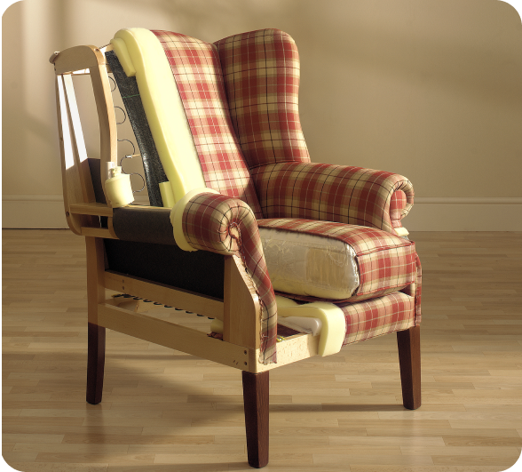 best upholstery Los Angeles wingback chair layers